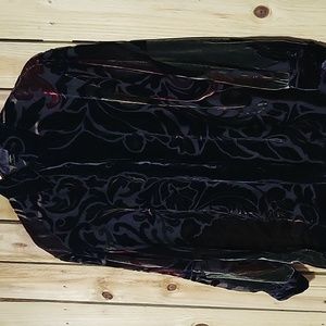 Vtg Aria.A Velour Button Top